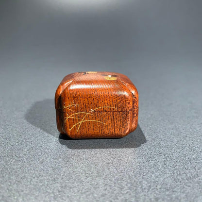 Firefly Maki-e Incense Container by Nakabayashi Seizan - Fuki-urushi Lacquer Kogo with Signed Box