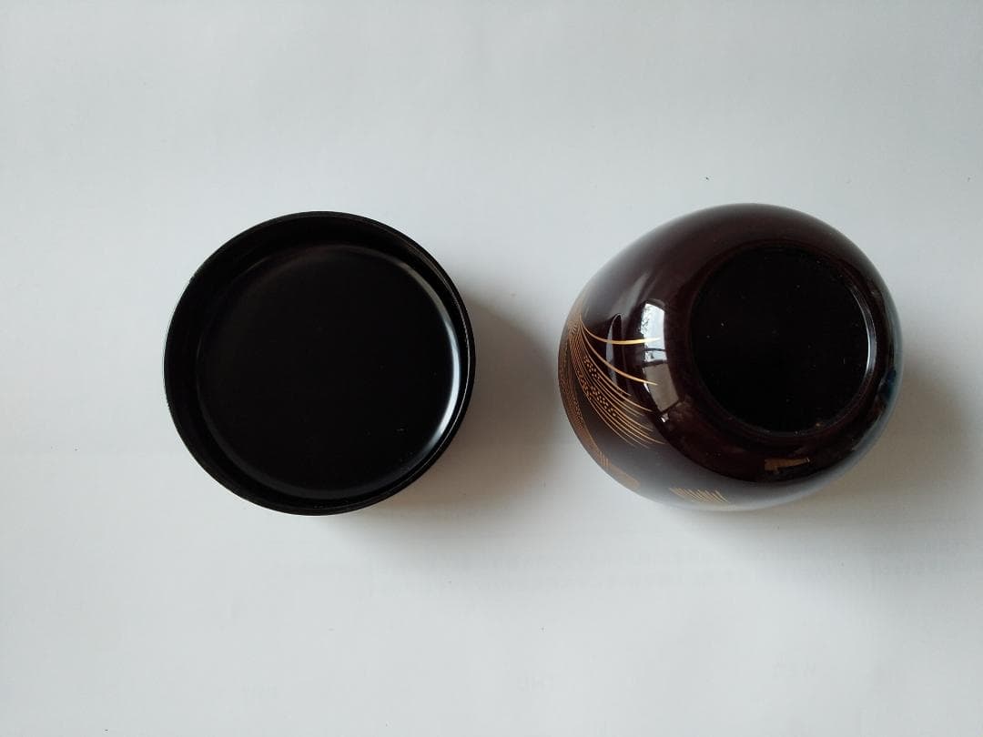 Makita Yoshisho Naruko Maki-e Chu-natsume, Tame-nuri Lacquer Tea Caddy