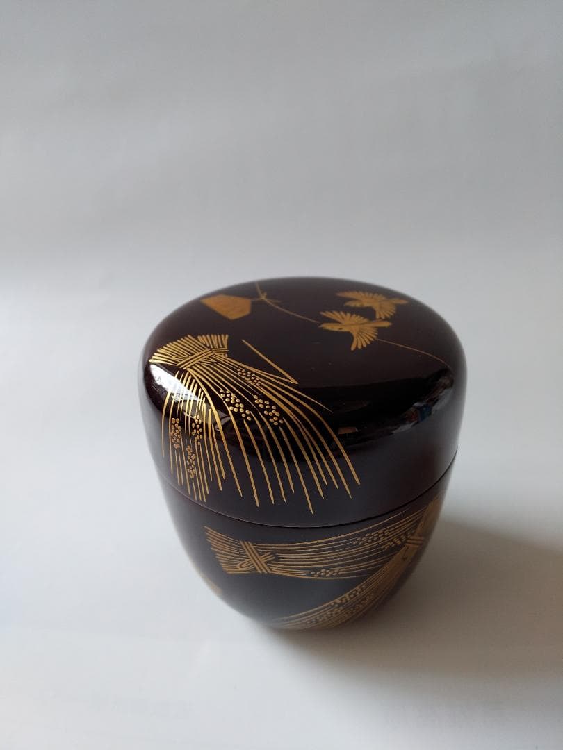Makita Yoshisho Naruko Maki-e Chu-natsume, Tame-nuri Lacquer Tea Caddy