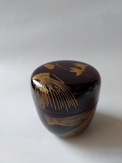 Makita Yoshisho Naruko Maki-e Chu-natsume, Tame-nuri Lacquer Tea Caddy