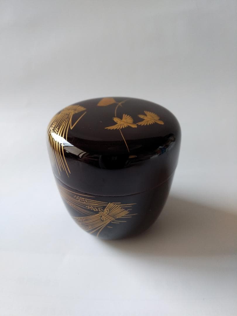 Makita Yoshisho Naruko Maki-e Chu-natsume, Tame-nuri Lacquer Tea Caddy
