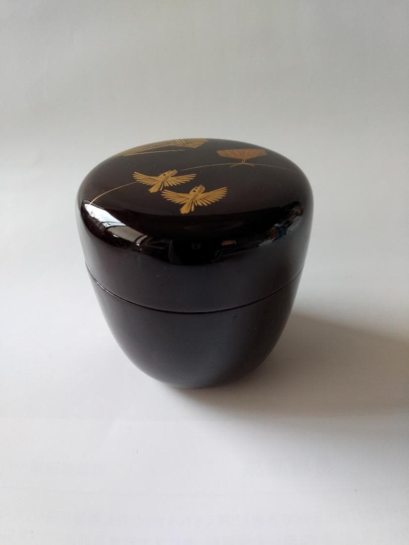 Makita Yoshisho Naruko Maki-e Chu-natsume, Tame-nuri Lacquer Tea Caddy