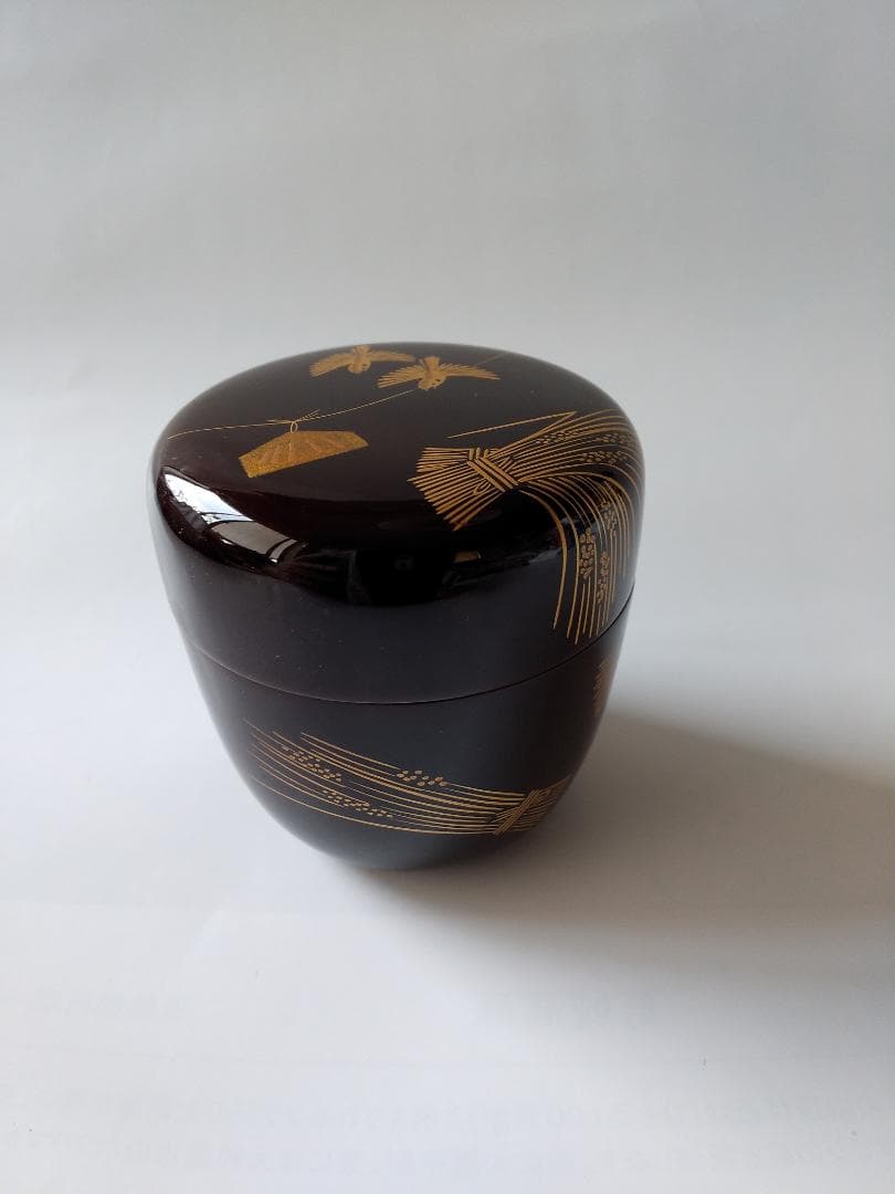 Makita Yoshisho Naruko Maki-e Chu-natsume, Tame-nuri Lacquer Tea Caddy