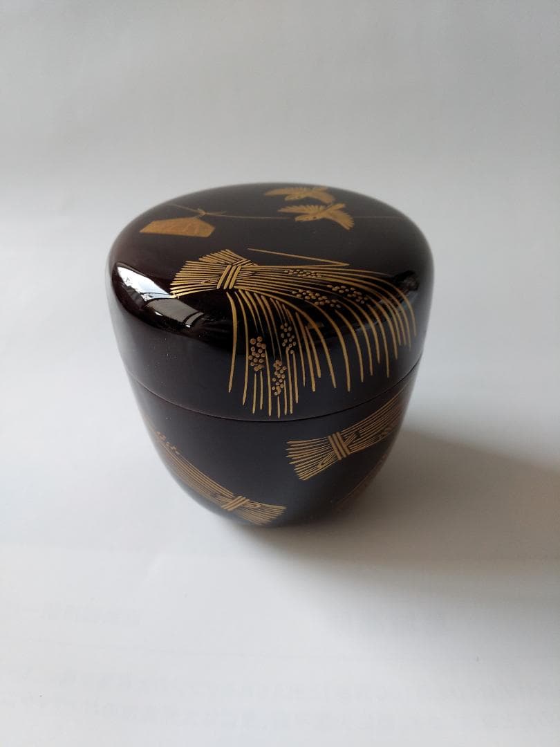 Makita Yoshisho Naruko Maki-e Chu-natsume, Tame-nuri Lacquer Tea Caddy