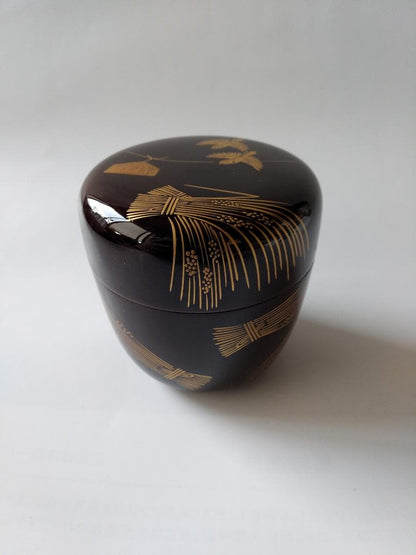Makita Yoshisho Naruko Maki-e Chu-natsume, Tame-nuri Lacquer Tea Caddy