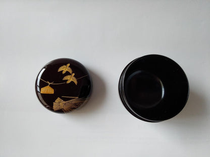 Makita Yoshisho Naruko Maki-e Chu-natsume, Tame-nuri Lacquer Tea Caddy