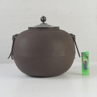 Hata Shunsai Round Iron Tea Kettle Marugata Chagama with Tomobako