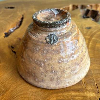 Hagi Ware Uzura-de Chawan — Quail-Hide Matcha Bowl by Keihō, Tomobako