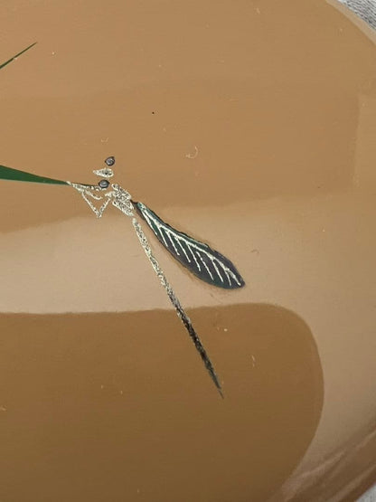 White Lacquer Damselfly Maki-e Chu-Natsume by Nakade Shoho