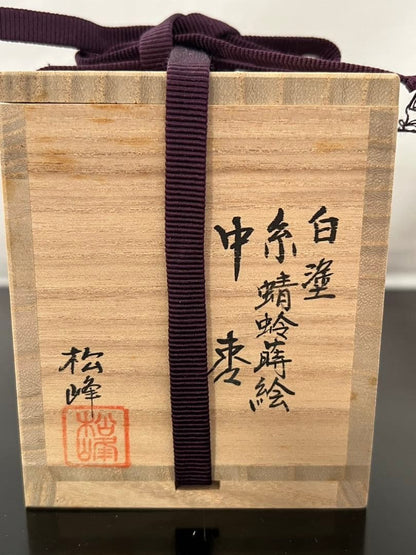 White Lacquer Damselfly Maki-e Chu-Natsume by Nakade Shoho