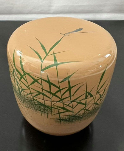 White Lacquer Damselfly Maki-e Chu-Natsume by Nakade Shoho