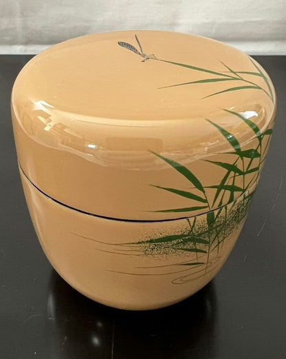 White Lacquer Damselfly Maki-e Chu-Natsume by Nakade Shoho