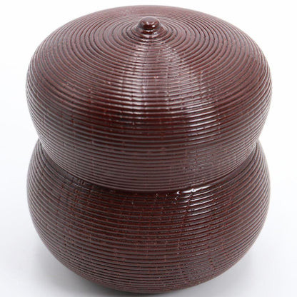 Kōsai Itome Hyō-gata Lacquer Tea Caddy — Thread-Line Gourd Usuchaki