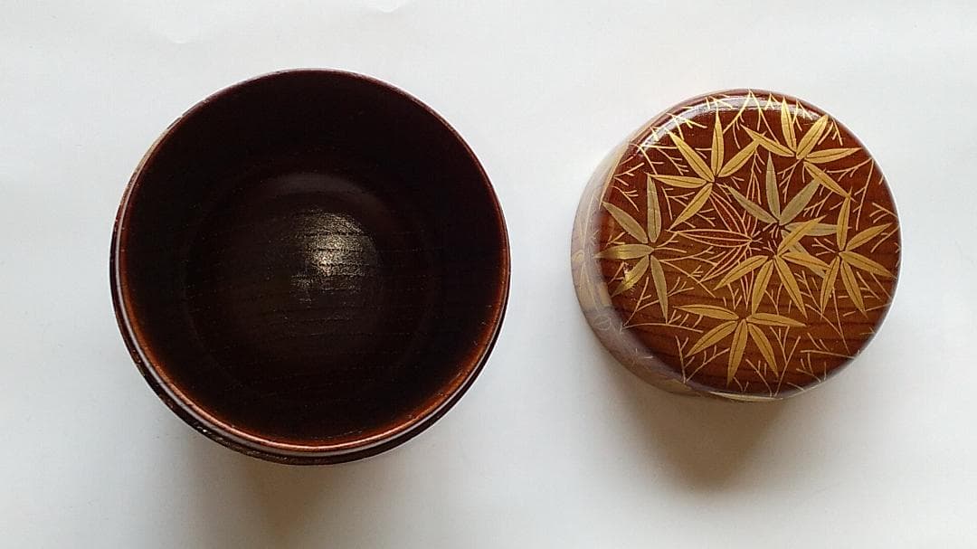 Kaga Maki-e Natsume Tea Caddy — Bamboo Grove by Okamoto Yasumitsu, Signed Tomobako, New Unused