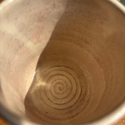 Hagi Ware Yunomi Tea Cup | Shiroyama Kiln | Pink Feldspathic Glaze | Tomobako | Yamaguchi Japan