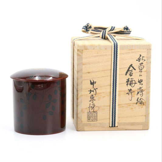 Bell Cricket Maki-e Kinrinji Tea Container by Nakamura Soetsu — Autumn Lacquerware
