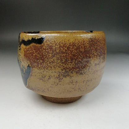 Ogi-Karatsu Chawan by Inoue Kenji — Tenzan-gama | Ame-Yu & Iron Glaze Tea Bowl, Signed Tomobako
