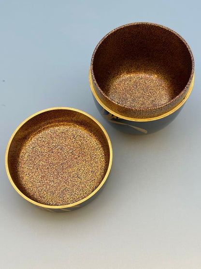 Narcissus Maki-e Lacquer Natsume by Miura Meiho - Gold Tea Caddy with Double Box