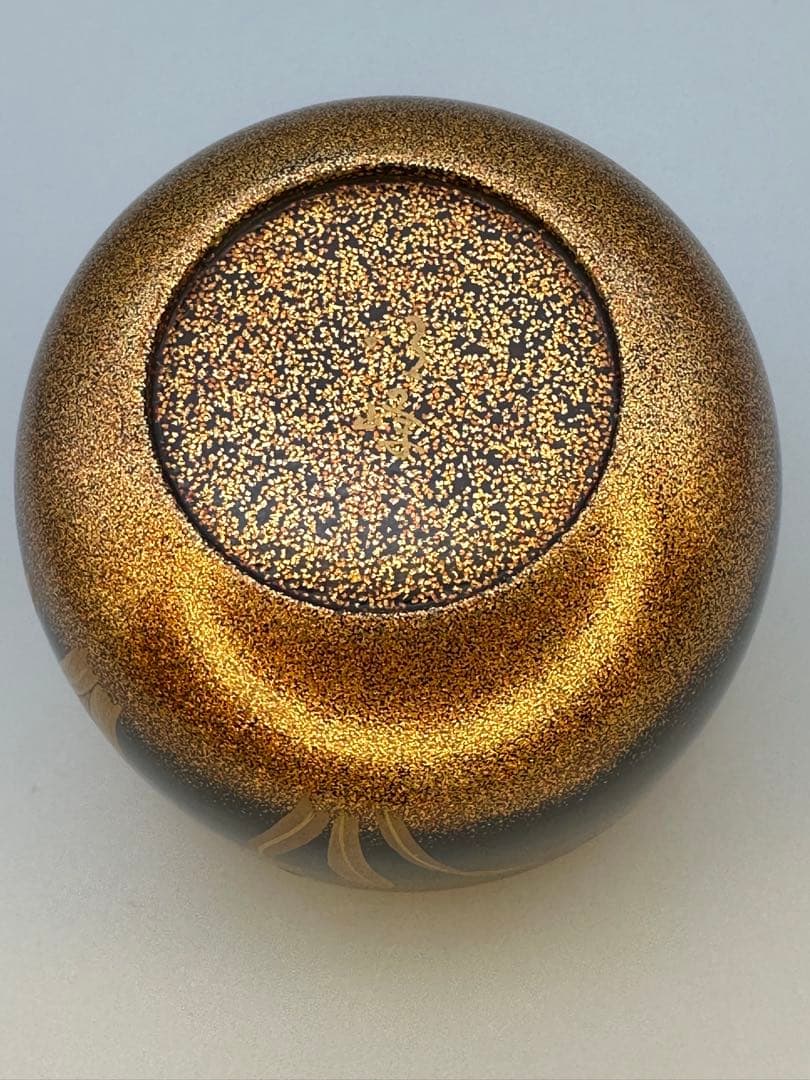 Narcissus Maki-e Lacquer Natsume by Miura Meiho - Gold Tea Caddy with Double Box