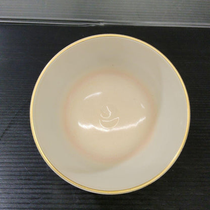 Hashimoto Shiun Ninsei-Style Senmen Fan Tea Bowl Kyo-yaki Chawan Gold Iro-e