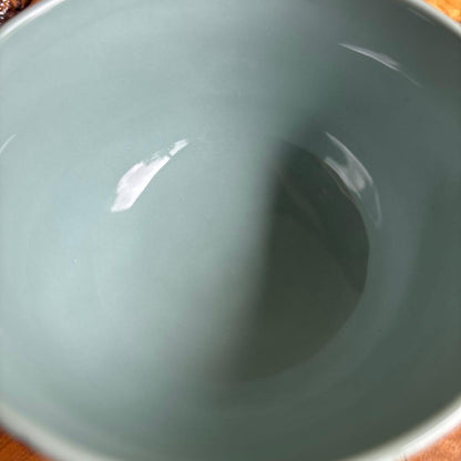 Mother Monkey Matcha Bowl by Sandai Gyokudo Kiln — Ko-Daki-Saru Iro-e on Celadon, Signed Tomobako