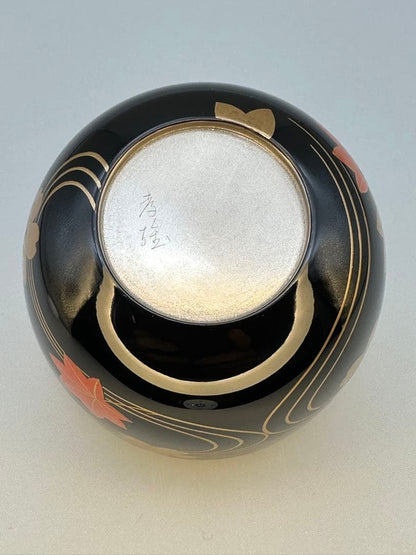 Wakashima Takao Natsume — Shunjuu Maki-e Spring & Autumn Tea Caddy | Gold Interior, Tomobako