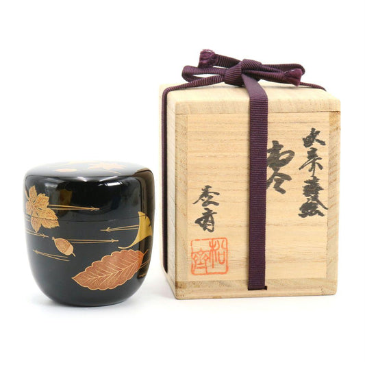 Fukiyose Maki-e Chu-Natsume — Ginkgo & Autumn Leaves by Shosai