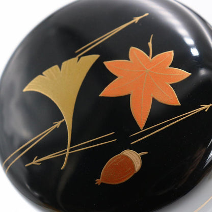 Fukiyose Maki-e Chu-Natsume — Ginkgo & Autumn Leaves by Shosai