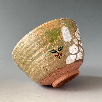 Pine Ash Glaze Roji Tea Garden Path Chawan by Heian Shiun
