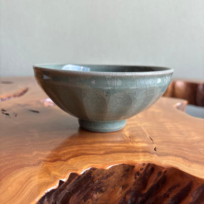 Celadon Tenmoku Chawan by Kaneno Kouga — Onomichi Arijin Kiln Jade Green Tea Bowl