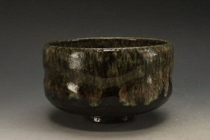 Edo Yashima-yaki Nagashi-gusuri Matcha Chawan by Mitani Rinzo — Published in Kinsei no Chawan Vol. 6, with Kuroda Totoan Sai-sei-bako