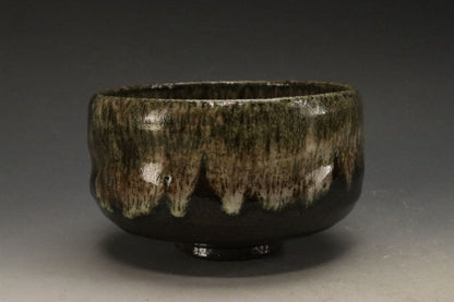 Edo Yashima-yaki Nagashi-gusuri Matcha Chawan by Mitani Rinzo — Published in Kinsei no Chawan Vol. 6, with Kuroda Totoan Sai-sei-bako