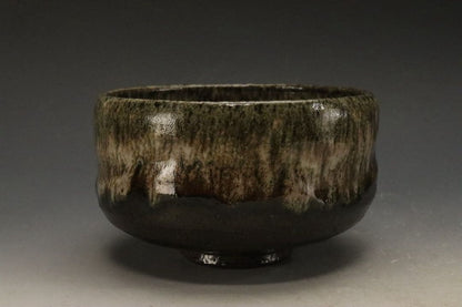 Edo Yashima-yaki Nagashi-gusuri Matcha Chawan by Mitani Rinzo — Published in Kinsei no Chawan Vol. 6, with Kuroda Totoan Sai-sei-bako