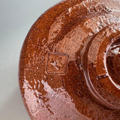 Ohi Ware Tea Bowl with Amber Glaze by Ohi Cho - Faceted Mentori