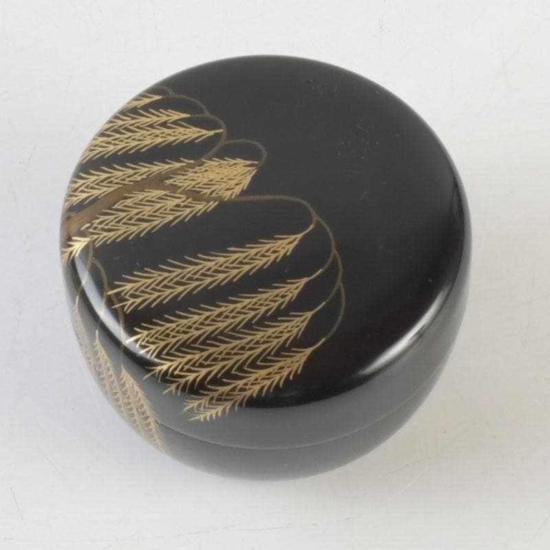 Japanese Lacquer Tea Caddy Hira-Natsume — Weeping Willow Maki-e by Yusai, Tomobako