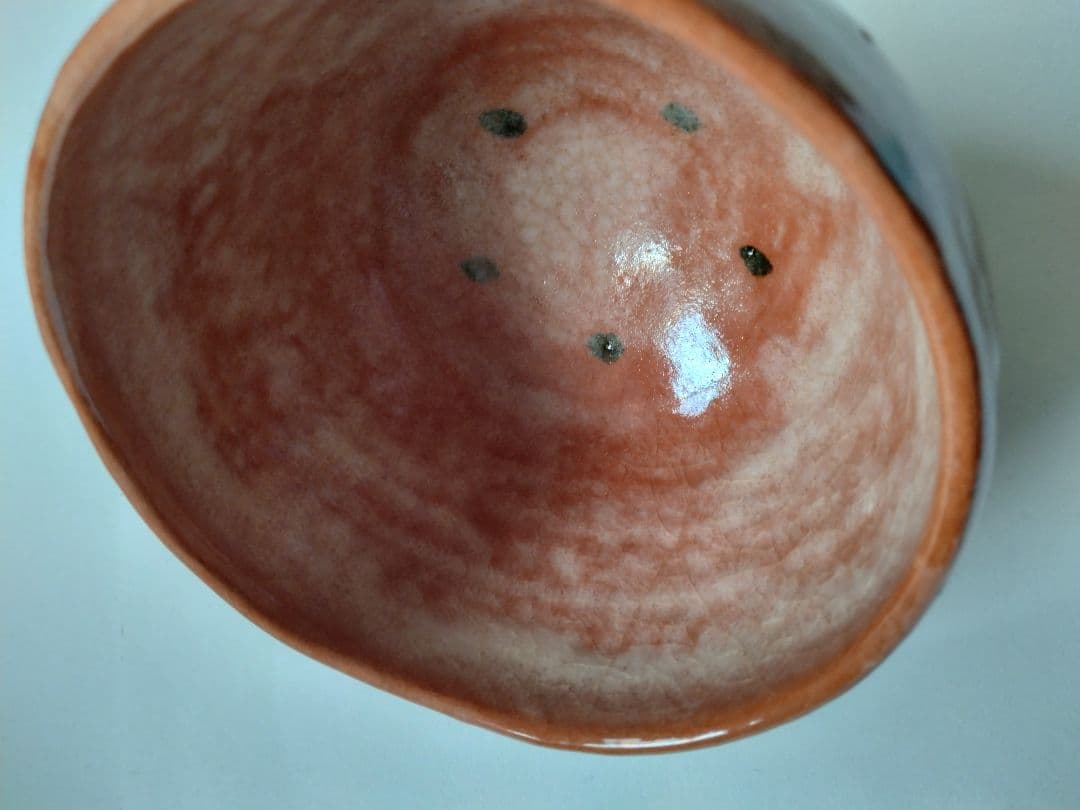 Rikyu Shichishu Kenkyo Raku Chawan by Heian Shoetsu — Yohen Glaze, Full Tomobako Set