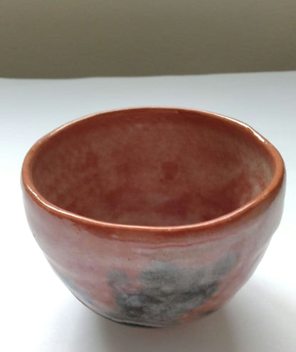 Rikyu Shichishu Kenkyo Raku Chawan by Heian Shoetsu — Yohen Glaze, Full Tomobako Set