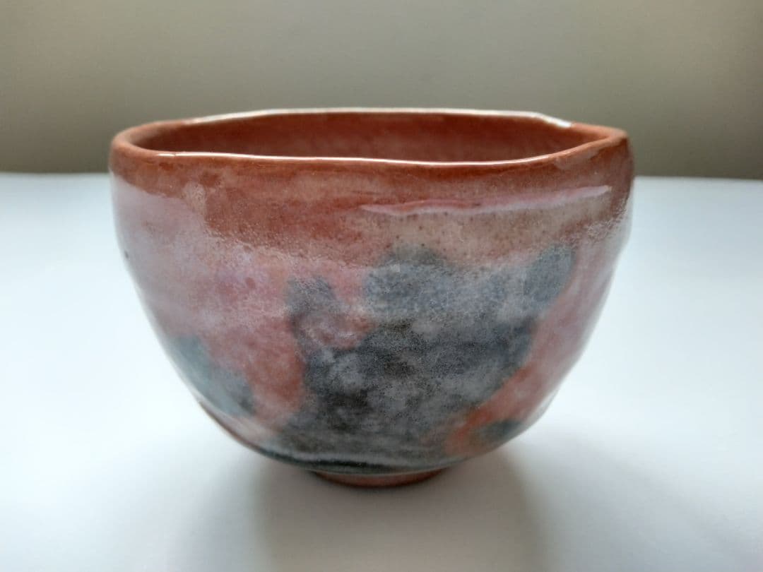 Rikyu Shichishu Kenkyo Raku Chawan by Heian Shoetsu — Yohen Glaze, Full Tomobako Set