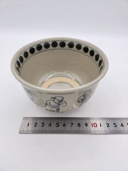 Zeze-yaki Annam Seven Sages Tea Bowl - Enshu Kiln Chawan by Omi Kagerou-en
