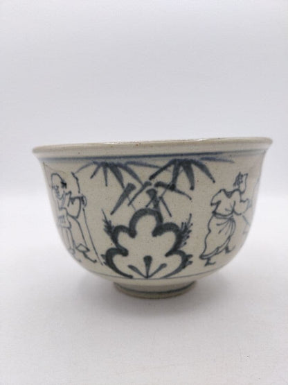 Zeze-yaki Annam Seven Sages Tea Bowl - Enshu Kiln Chawan by Omi Kagerou-en