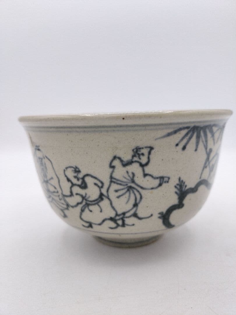 Zeze-yaki Annam Seven Sages Tea Bowl - Enshu Kiln Chawan by Omi Kagerou-en