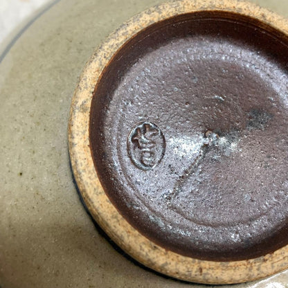 Zeze-yaki Annan-utsushi Cloud Crane Chawan — Blue Sometsuke Tea Bowl Shiga Prefecture