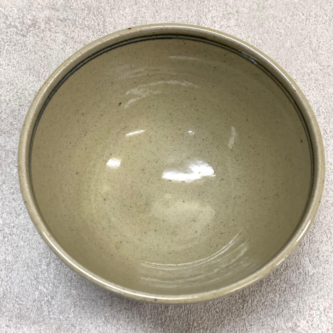 Zeze-yaki Annan-utsushi Cloud Crane Chawan — Blue Sometsuke Tea Bowl Shiga Prefecture