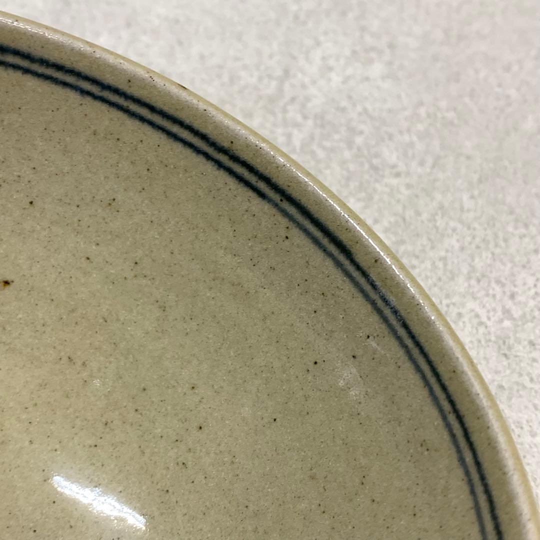 Zeze-yaki Annan-utsushi Cloud Crane Chawan — Blue Sometsuke Tea Bowl Shiga Prefecture