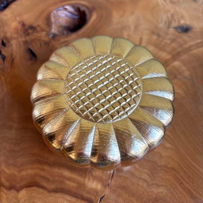 Gold Lacquer Chrysanthemum Kashi-ki Confection Box - Japanese Urushi Sweets Container