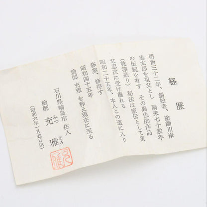 Kawagishi Mitsumasa Wajima Kanshitsu Lacquer Persimmon Kogo Incense Container, Signed Box