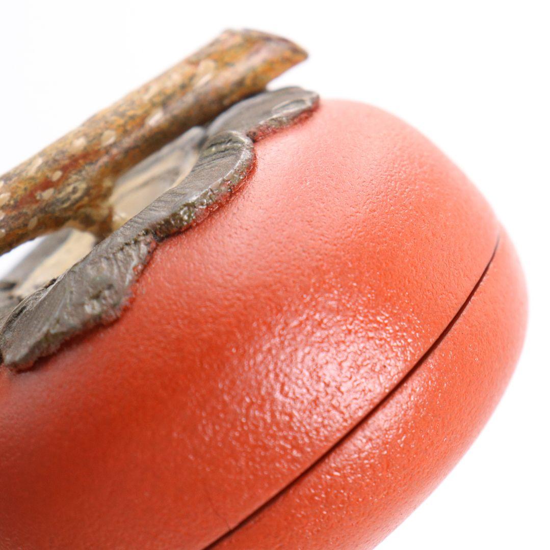 Kawagishi Mitsumasa Wajima Kanshitsu Lacquer Persimmon Kogo Incense Container, Signed Box
