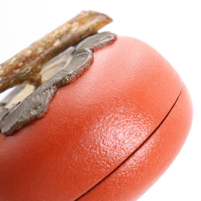 Kawagishi Mitsumasa Wajima Kanshitsu Lacquer Persimmon Kogo Incense Container, Signed Box