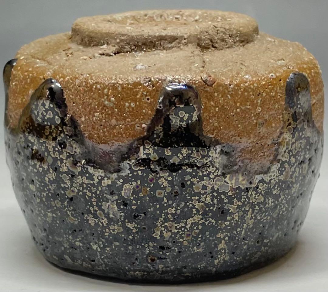 Ogon Tenmoku Guinomi by Fujii Shigeo | Golden Crystalline Glaze Sake Cup with Box