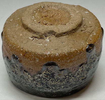 Ogon Tenmoku Guinomi by Fujii Shigeo | Golden Crystalline Glaze Sake Cup with Box